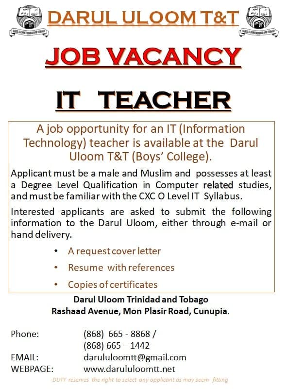 Job Vacancy In Trinidad